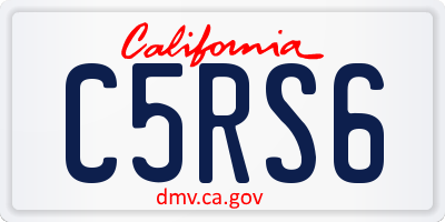 CA license plate C5RS6