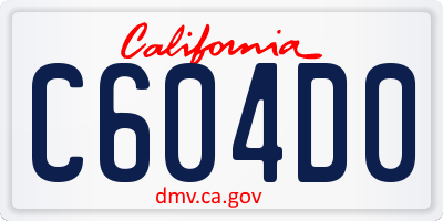 CA license plate C604D0