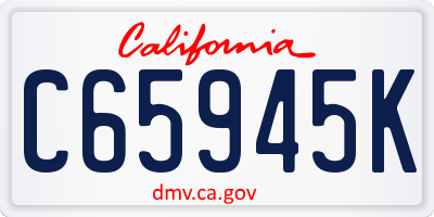 CA license plate C65945K