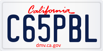 CA license plate C65PBL