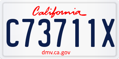 CA license plate C73711X