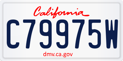 CA license plate C79975W