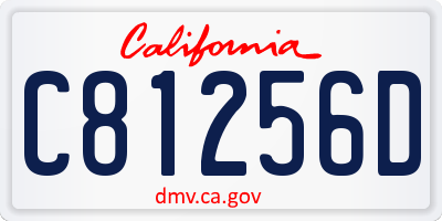 CA license plate C81256D