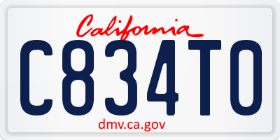 CA license plate C834T0