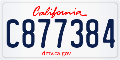 CA license plate C877384