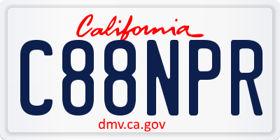 CA license plate C88NPR