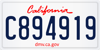 CA license plate C894919