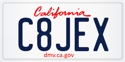 CA license plate C8JEX