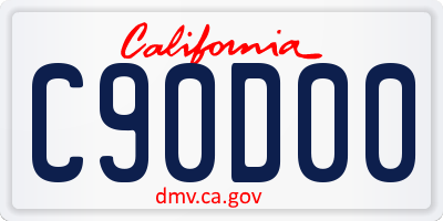 CA license plate C90D00