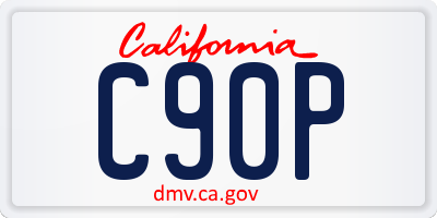 CA license plate C90P