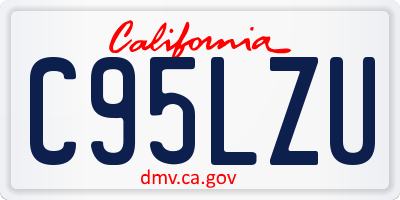 CA license plate C95LZU