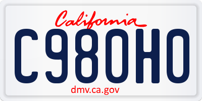 CA license plate C980H0