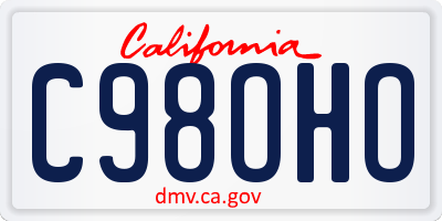 CA license plate C98OHO