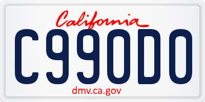 CA license plate C990D0