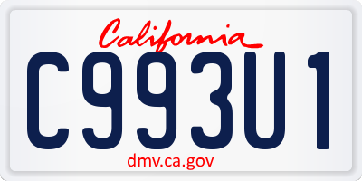 CA license plate C993U1