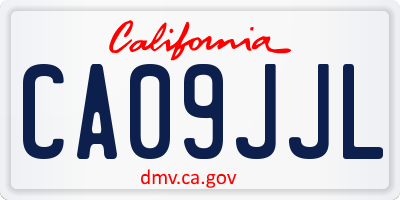 CA license plate CA09JJL