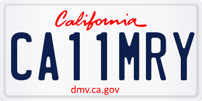 CA license plate CA11MRY