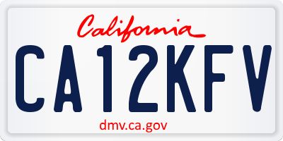 CA license plate CA12KFV