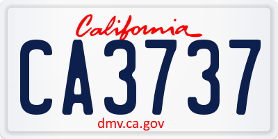 CA license plate CA3737