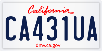 CA license plate CA431UA