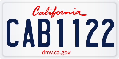 CA license plate CAB1122