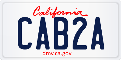 CA license plate CAB2A