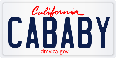 CA license plate CABABY