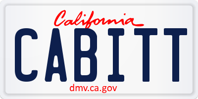 CA license plate CABITT