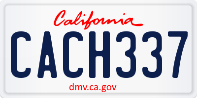 CA license plate CACH337