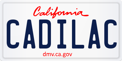 CA license plate CADILAC