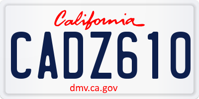 CA license plate CADZ610