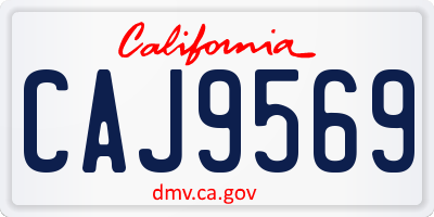 CA license plate CAJ9569