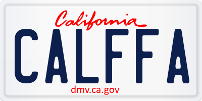 CA license plate CALFFA