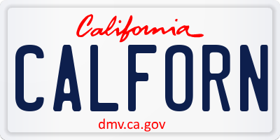 CA license plate CALFORN