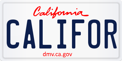 CA license plate CALIFOR