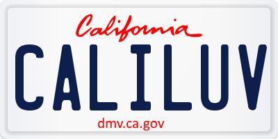 CA license plate CALILUV