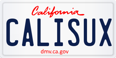 CA license plate CALISUX