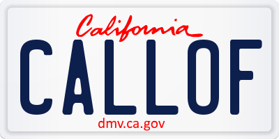 CA license plate CALLOF