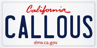 CA license plate CALLOUS