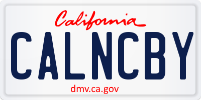 CA license plate CALNCBY