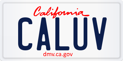 CA license plate CALUV