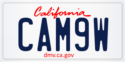 CA license plate CAM9W