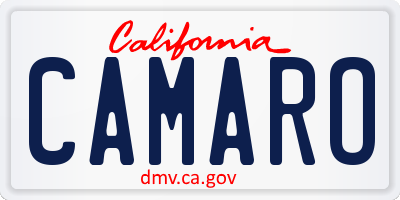 CA license plate CAMARO