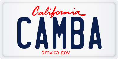 CA license plate CAMBA