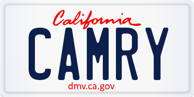 CA license plate CAMRY