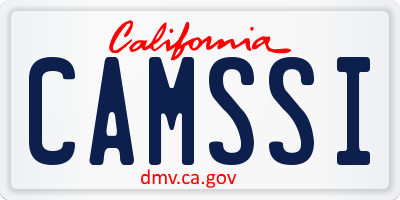 CA license plate CAMSSI