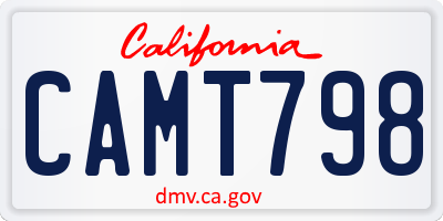 CA license plate CAMT798