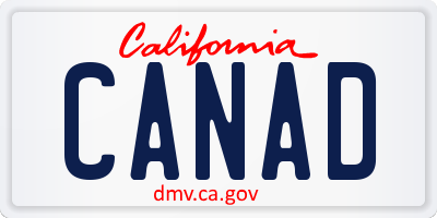 CA license plate CANAD