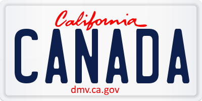 CA license plate CANADA