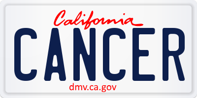 CA license plate CANCER